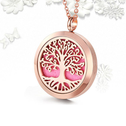 Stainless Steel Hollow Pendant Life Tree Perfume Pendant - FASHIONKULTUR