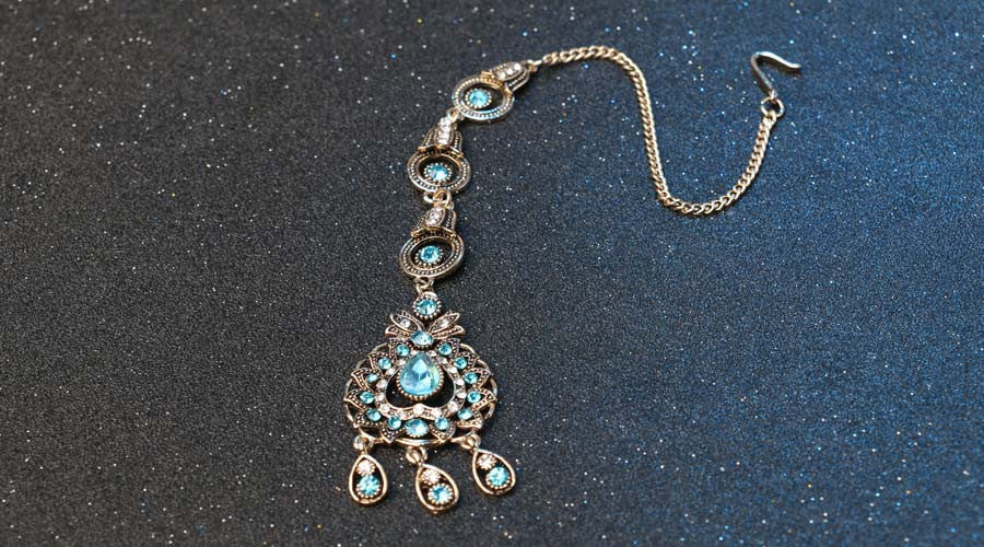 Vintage Indian Jewelry Necklace Earrings Eyebrow Pendant - FASHIONKULTUR