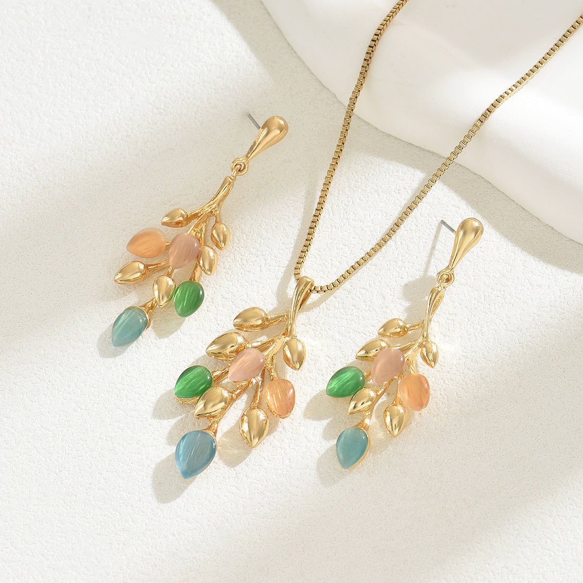 Women's Earrings Necklace Jewelry Suit Wheat - FASHIONKULTUR