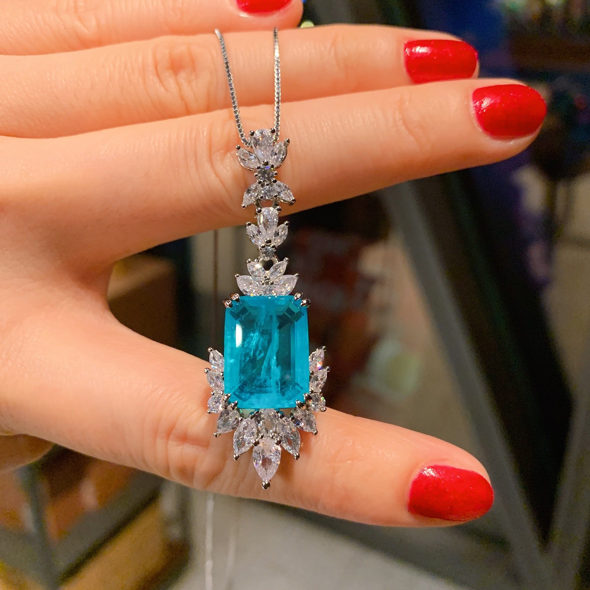 Creative Models Full Of Diamonds Ring Necklace Earrings Jewelry Set - FASHIONKULTUR