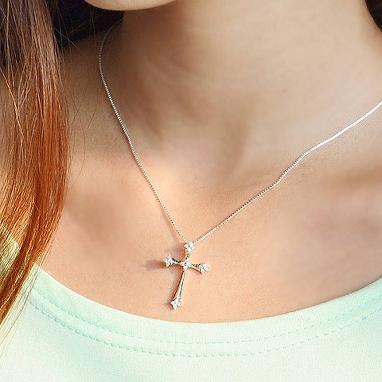 Fashion Sterling Silver Cross Necklace For Women - FASHIONKULTUR