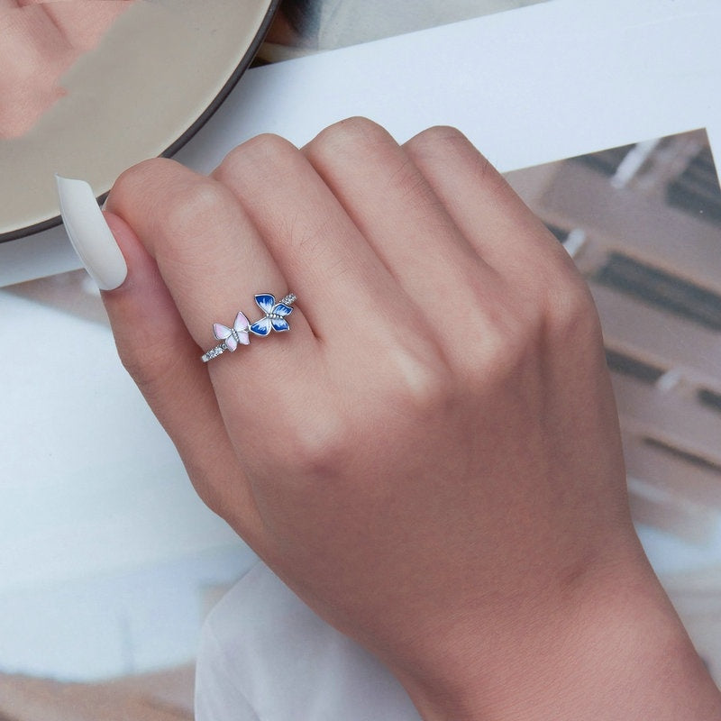 Original Design Gradient Dripping Butterfly Ring - FASHIONKULTUR
