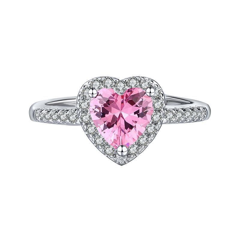 Fashion Jewelry Micro-encrusted Zircon Diamond Love Peach Heart Ring Female Luxury High-end Marriage Niche Temperament Hand Jewelry - FASHIONKULTUR