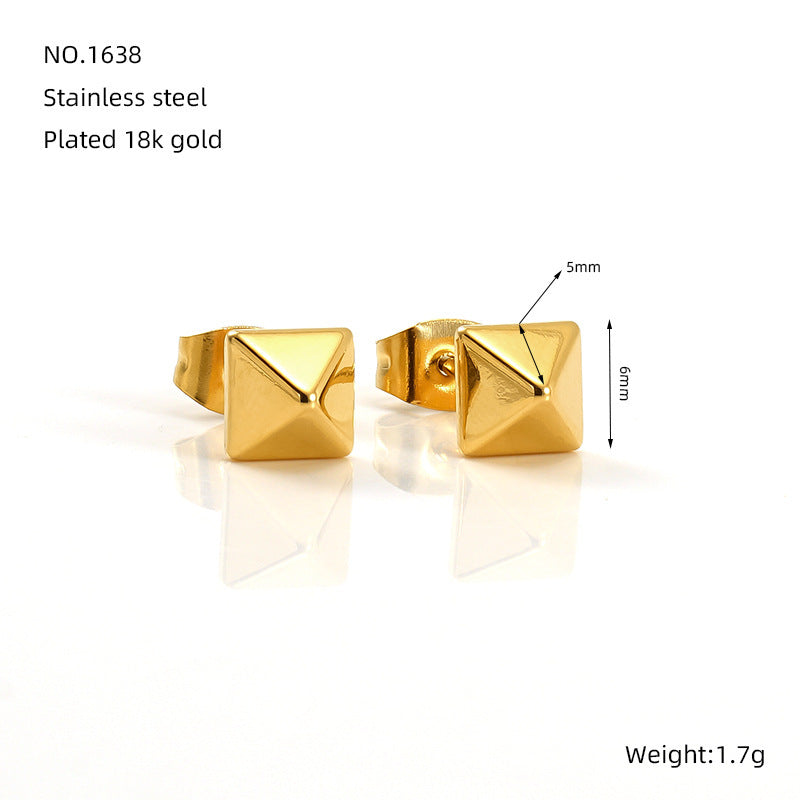 Fashion Stainless Steel Rivet Three-dimensional Stud Earrings - FASHIONKULTUR