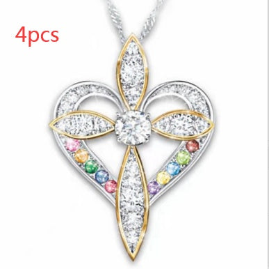 Fashion Love Heart Shaped Cross Pendant - FASHIONKULTUR