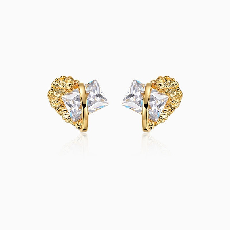 Design Irregular Lava Binding Gem Earrings - FASHIONKULTUR