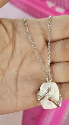 Unique Square Baroque Pearl Couple Pendant Necklace Valentines Day Lover Gift Party Jewelry - FASHIONKULTUR