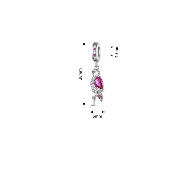 S925 Cute Flamingo DIY Loose Bead Jewelry Beads - FASHIONKULTUR