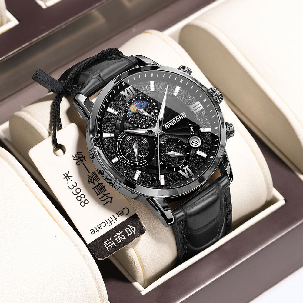 Simple Multifunctional Chronograph Waterproof Quartz Watch - FASHIONKULTUR