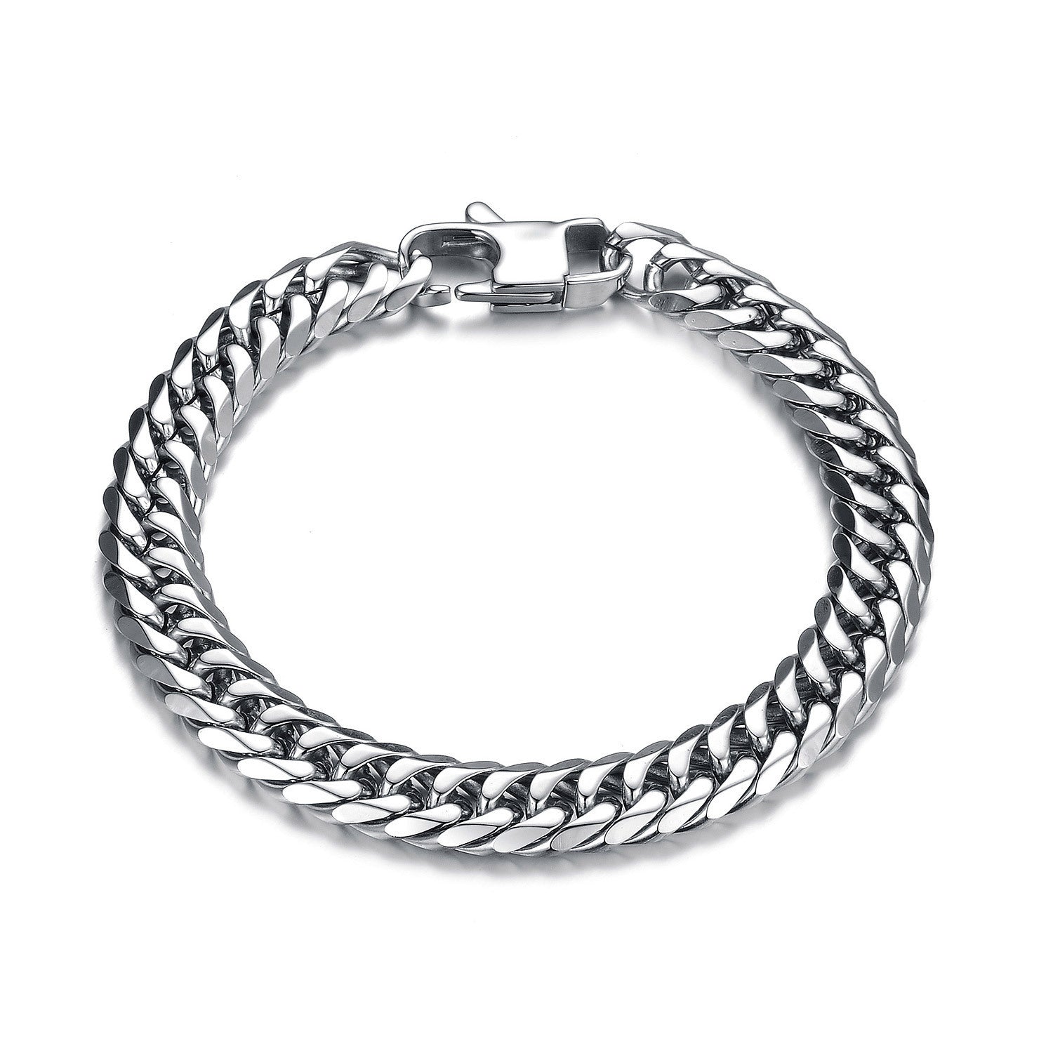 Hip Hop Cuban Link Chain Titanium Steel Bracelet Men - FASHIONKULTUR
