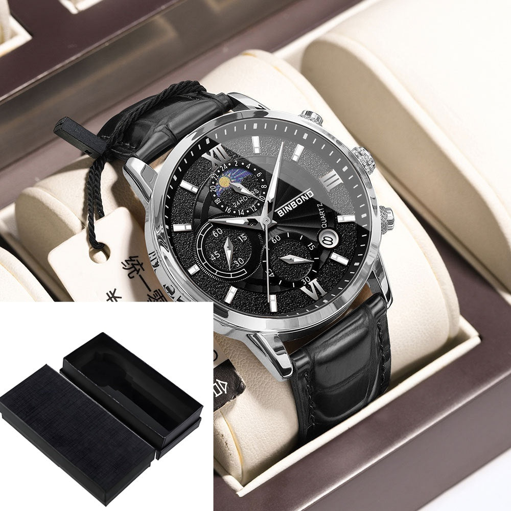 Simple Multifunctional Chronograph Waterproof Quartz Watch - FASHIONKULTUR