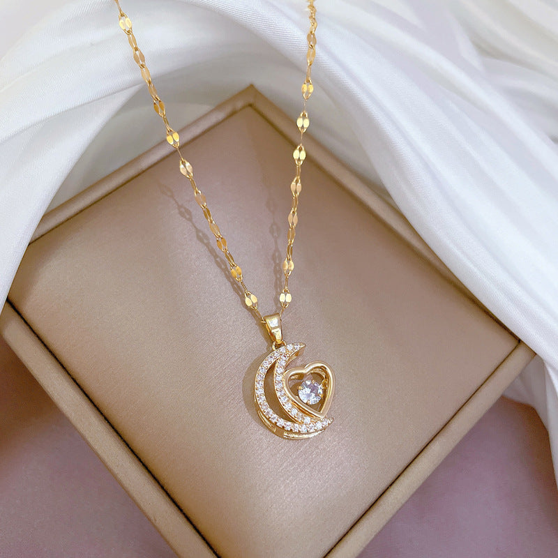 Stainless Steel Starry Sky Planet Astronaut Necklace For Women Light Luxurious Temperament Star Metal Chain Jewelry Gift - FASHIONKULTUR
