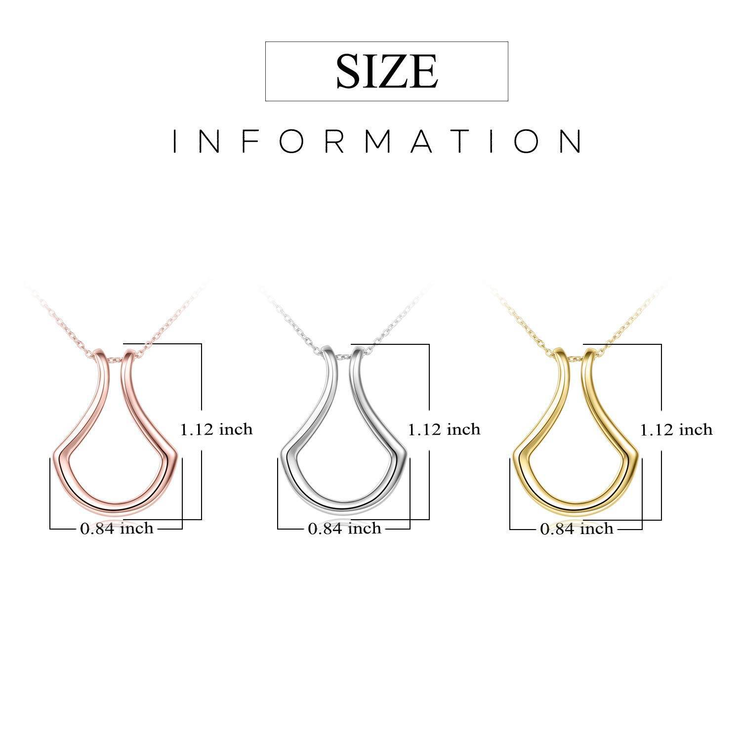 Sterling Silver Ring Holder Necklace Pendant Jewelry for Women - FASHIONKULTUR