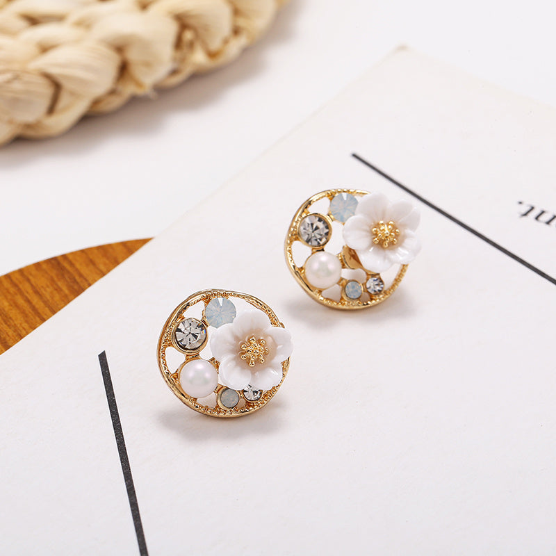 Personalized Pearl Zircon Literary Retro Earrings - FASHIONKULTUR