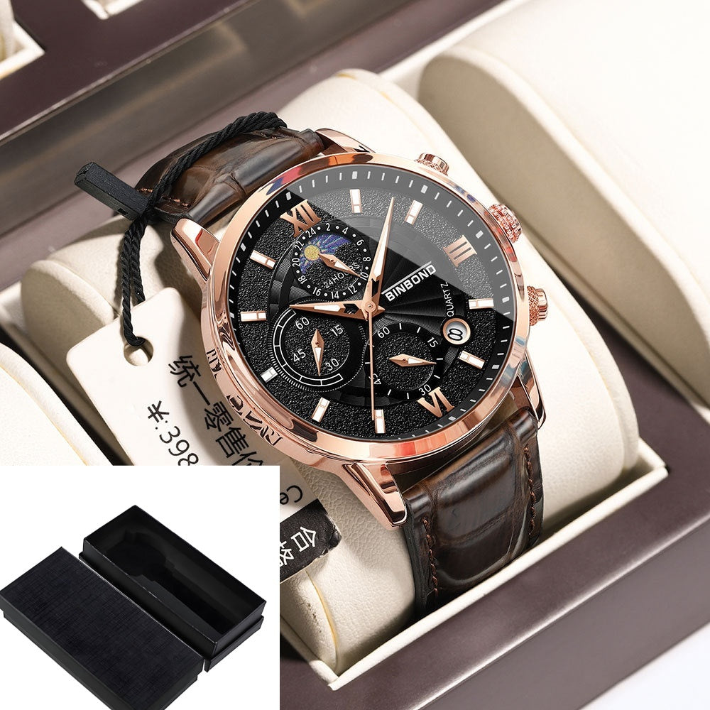 Simple Multifunctional Chronograph Waterproof Quartz Watch - FASHIONKULTUR