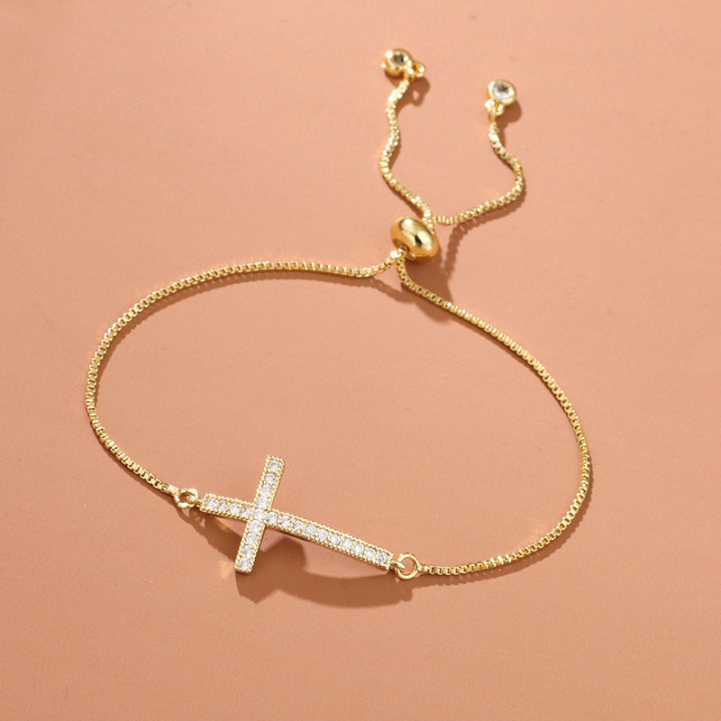 Women's Fashion Zircon Cross All-match Bracelet - FASHIONKULTUR