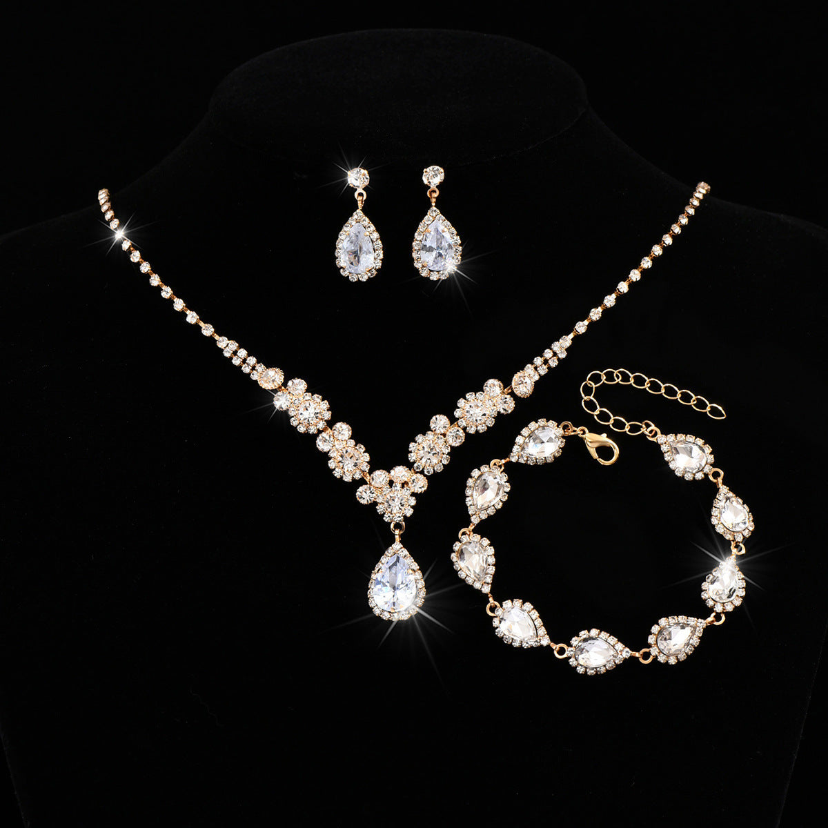 Fashionable Golden Rose Gold Three-piece Set - FASHIONKULTUR