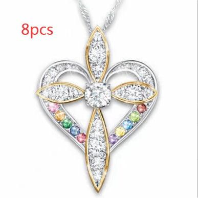 Fashion Love Heart Shaped Cross Pendant - FASHIONKULTUR