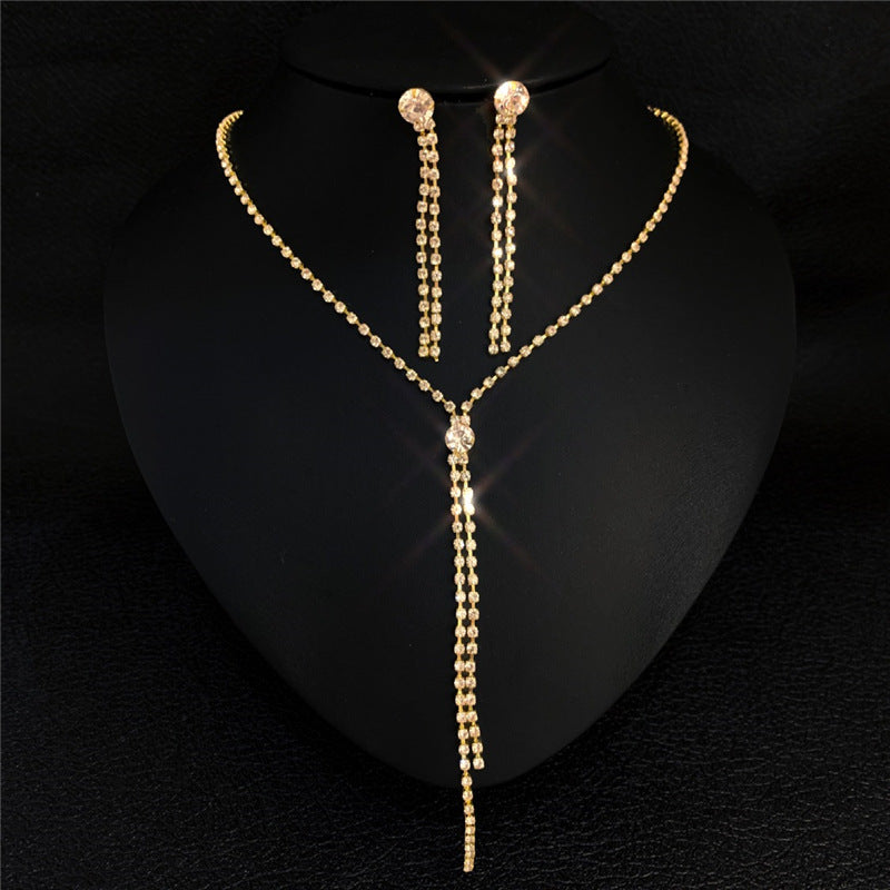 Bridal Ornament Set Wholesale Handmade Fashion Tassel Claw Chain Necklace Earrings Photography Jewelry Set - FASHIONKULTUR