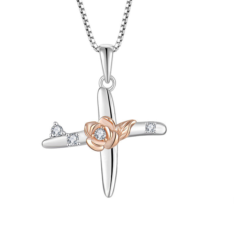 925 Sterling Silver Necklace Jewellery Female Collarbone Chain Hundred With English 26 Letters Zircon Pendant - FASHIONKULTUR
