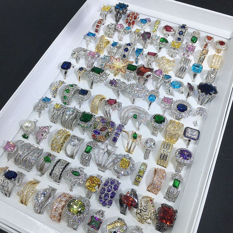 European And American Jewelry Exaggerated Fashion Micro-set Gem Ring - FASHIONKULTUR