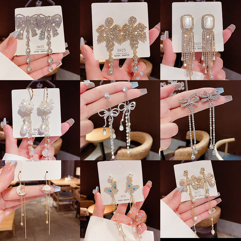 Sterling Silver Needle Light Luxury Pearl Earrings Graceful Personality - FASHIONKULTUR