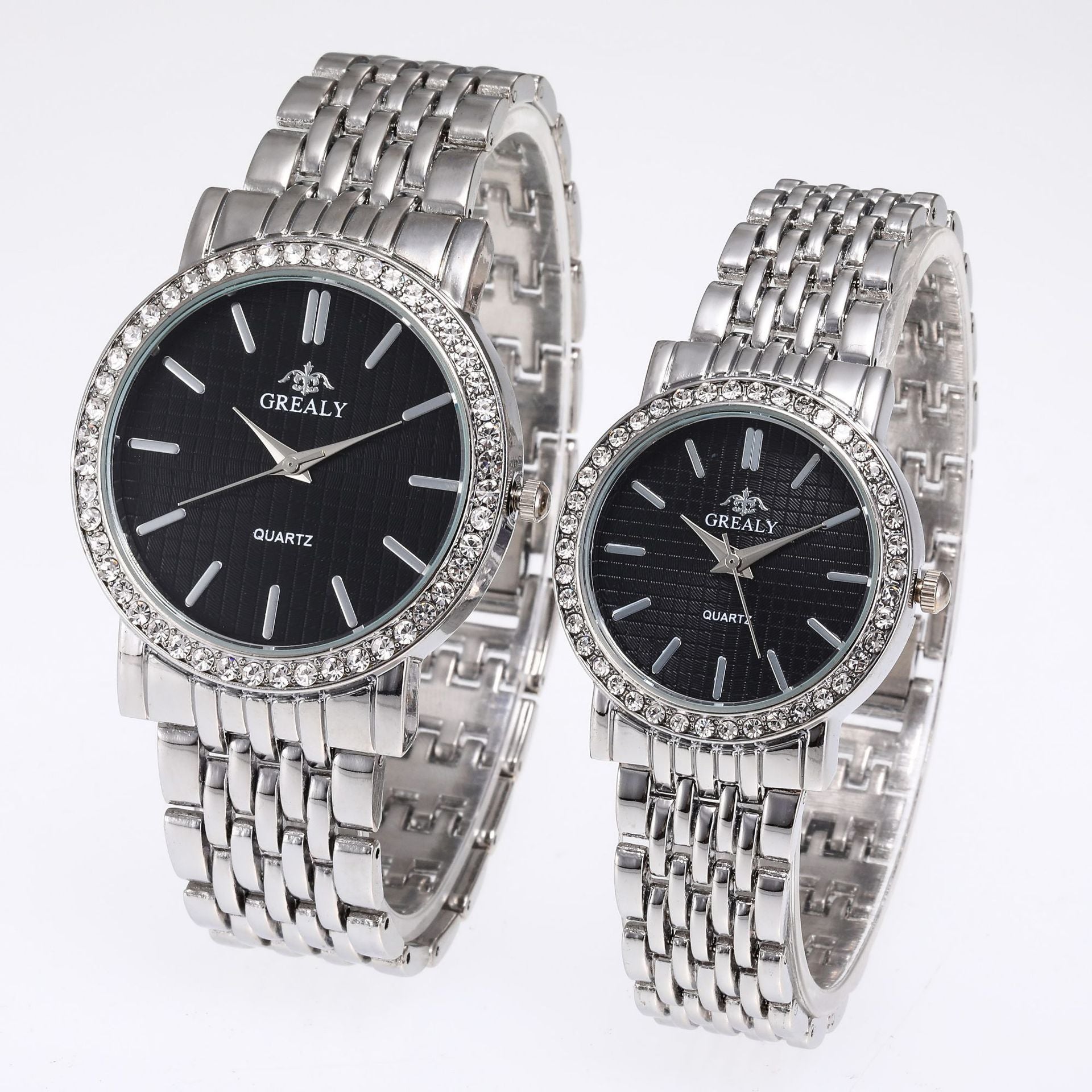Men's And Women's Simple Casual Quartz Watch With Steel Strap And Diamond - FASHIONKULTUR