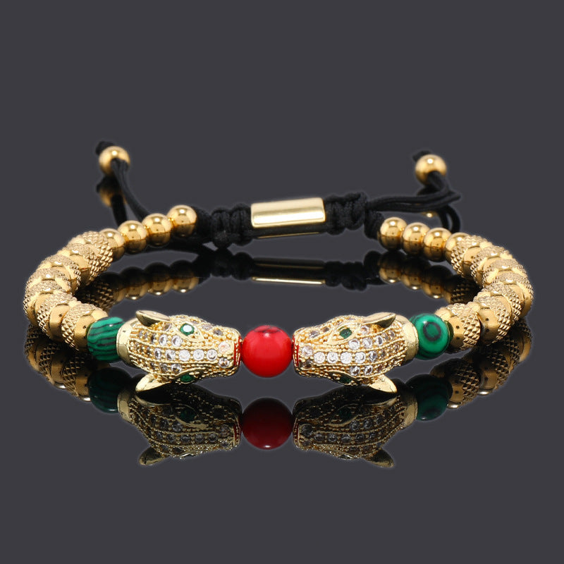 Red And Green Drip Oil Men's Set Bracelet Jewelry - FASHIONKULTUR