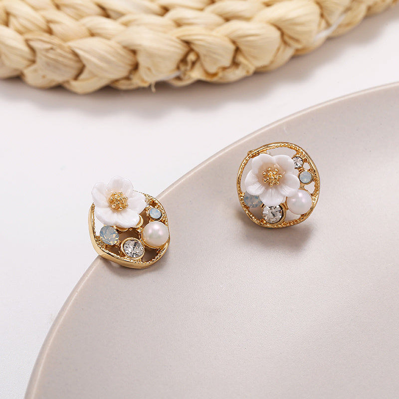 Personalized Pearl Zircon Literary Retro Earrings - FASHIONKULTUR