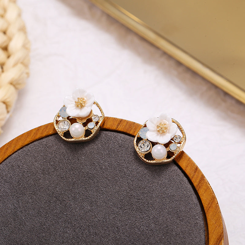 Personalized Pearl Zircon Literary Retro Earrings - FASHIONKULTUR