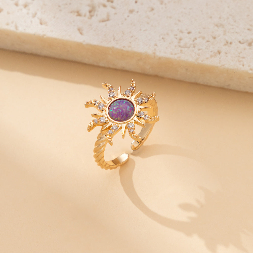 Zircon Necklace Vintage Ring Copper Inlaid - FASHIONKULTUR