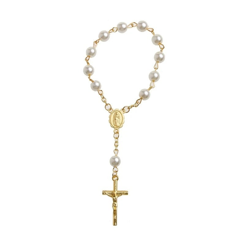 Beads Angel Bracelet Cross Pearl Bracelet - FASHIONKULTUR