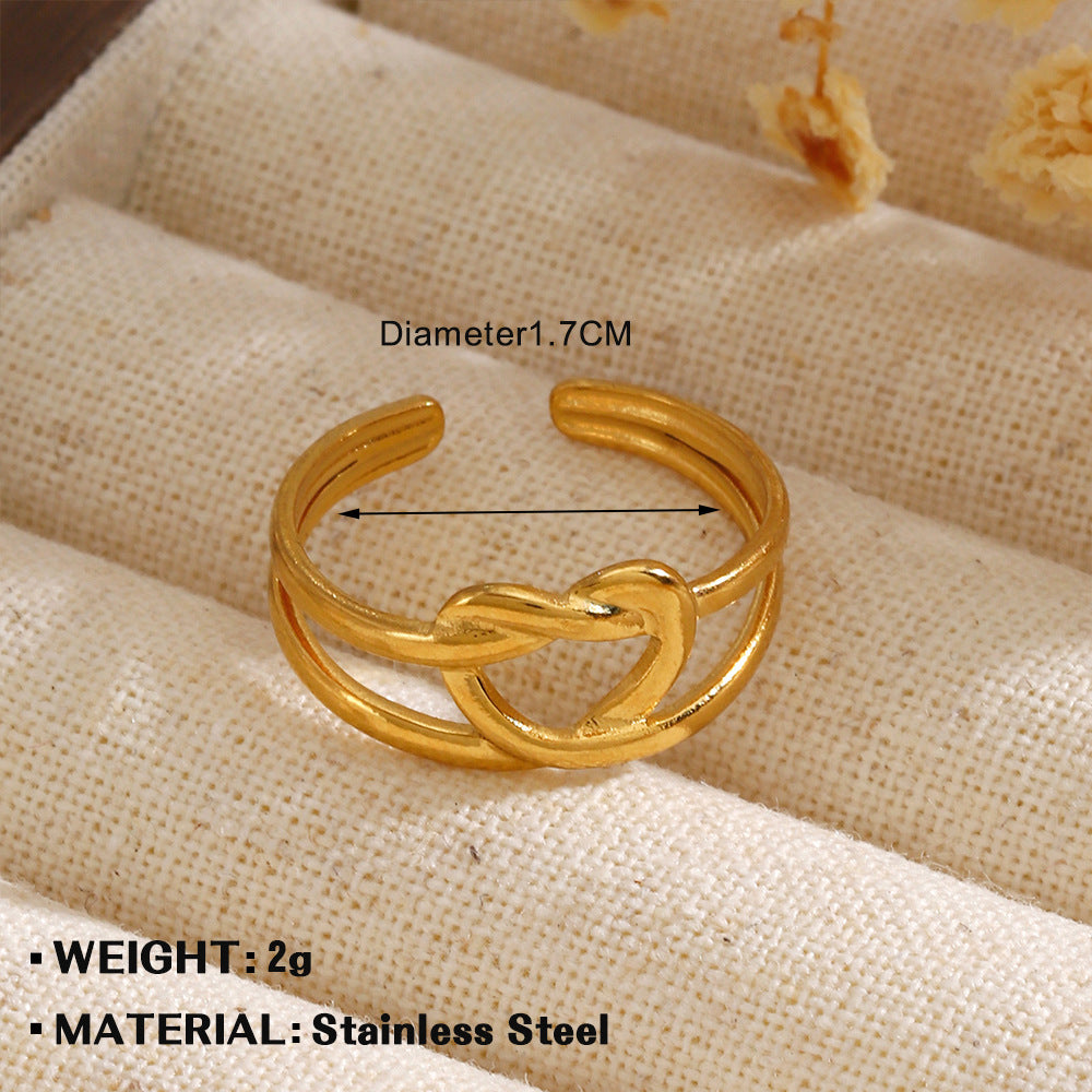 Fashion Stainless Steel Simple Heart-shaped Open Ring - FASHIONKULTUR