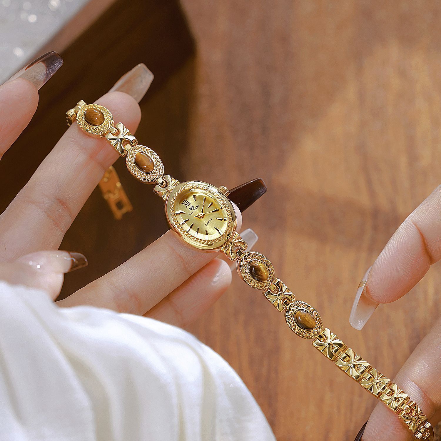 Natural Tigereye Maillard Advanced Chain Watch - FASHIONKULTUR