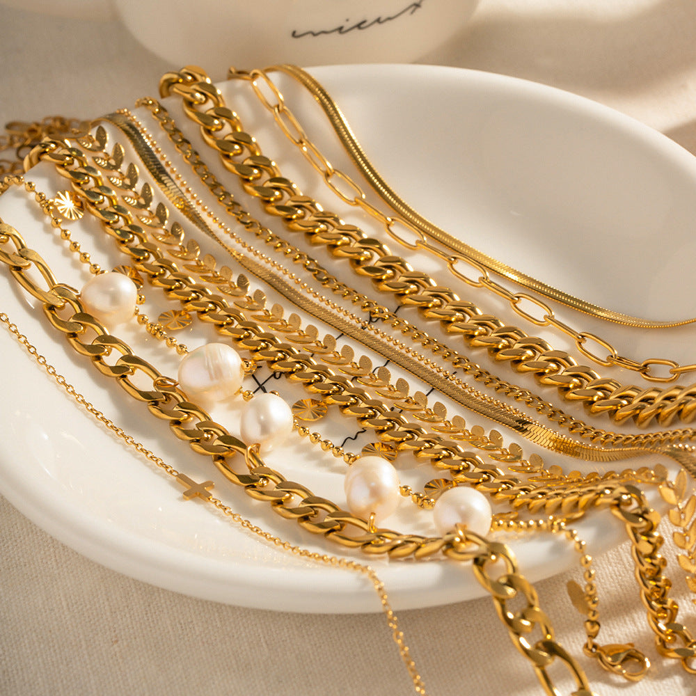 Retro 18K Gold Cross Fine Feet Chain For Women - FASHIONKULTUR