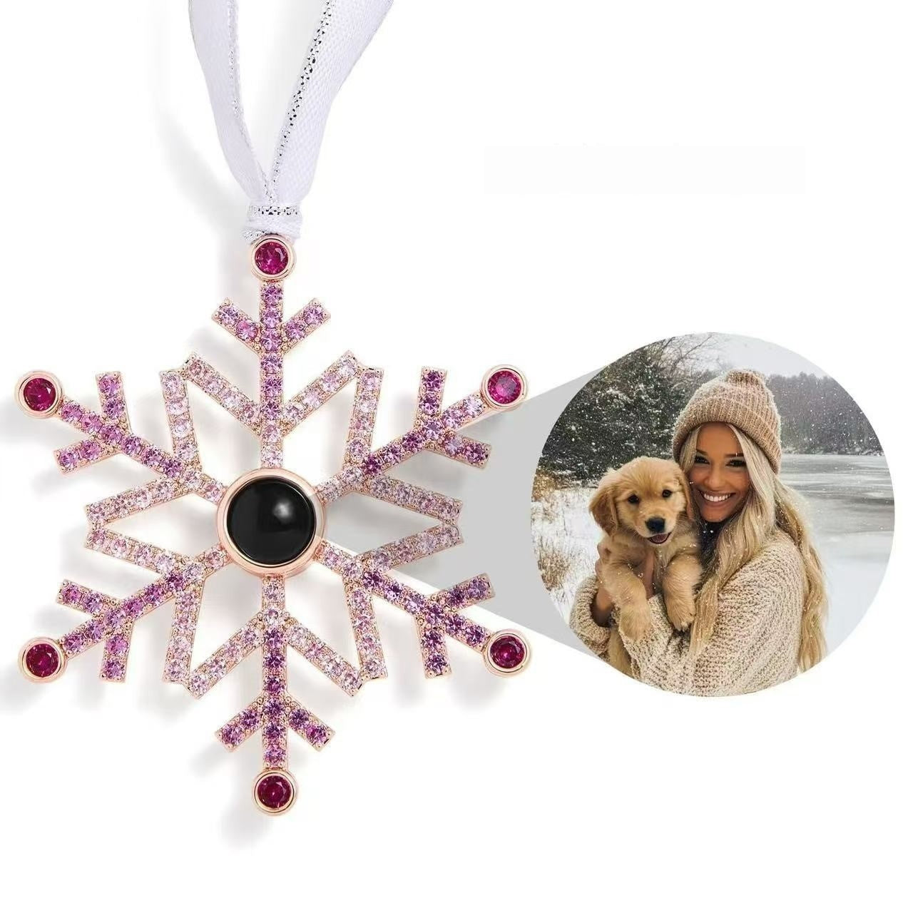 Thanksgiving Christmas Gift Snowflake Projection Necklace - FASHIONKULTUR