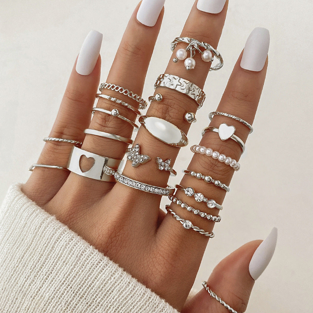 Ring Female Niche Senior Knuckle Ring 23 Pieces Suit - FASHIONKULTUR