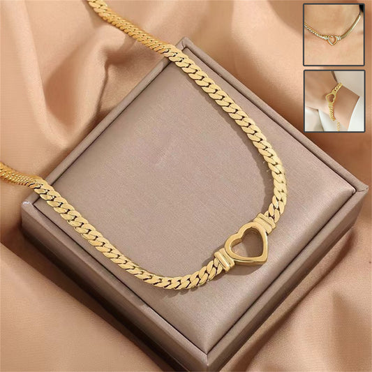 Personalized Love Chain Necklace Bracelet For Women Fashion Titanium Steel Non-fading Clavicle Chain Jewelry - FASHIONKULTUR