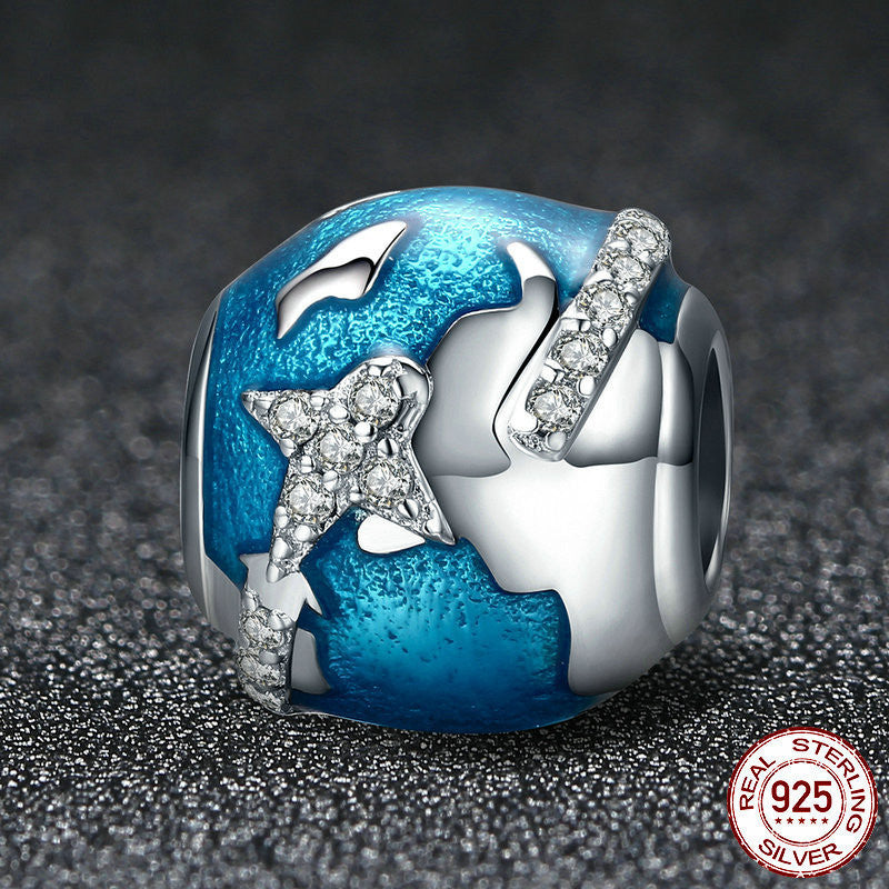 Women's Sterling Silver Around The World Loose Beads Pendant - FASHIONKULTUR