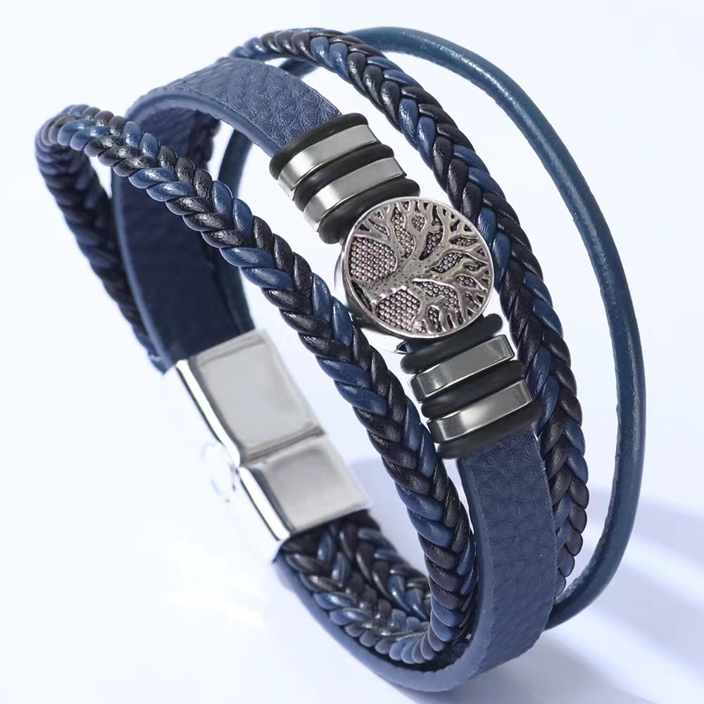 Fashion Personality Trendy Men Leather Bracelet - FASHIONKULTUR