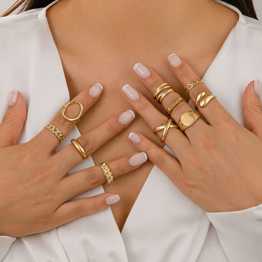 Golden Elegance Bridal Set with All-match Suit Ring - FASHIONKULTUR