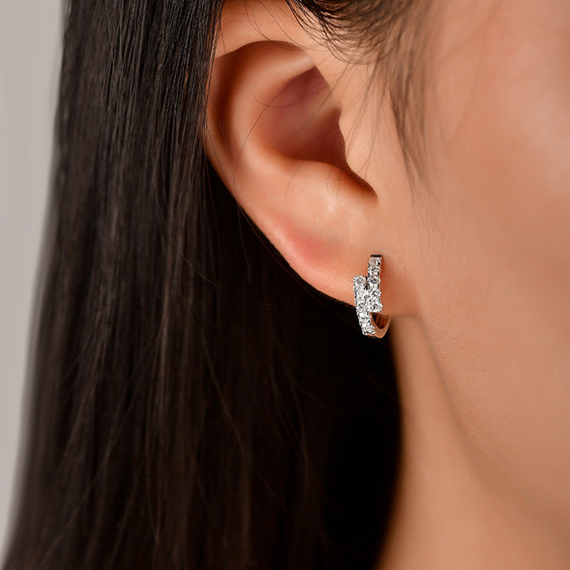 Small Diamond Ear Clip Female Light Luxury Minority Commuting Fashion Earrings Christmas Gift Wedding Jewelry - FASHIONKULTUR