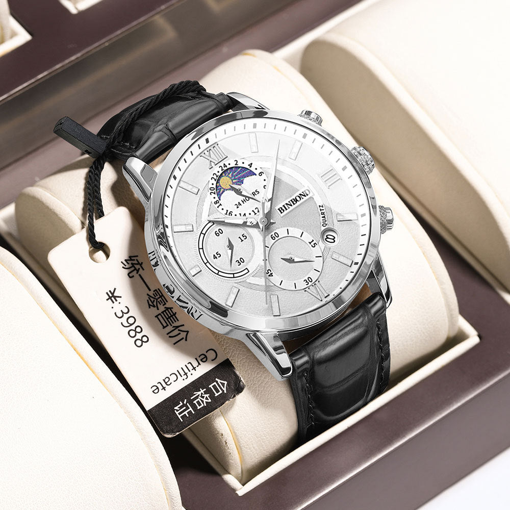 Simple Multifunctional Chronograph Waterproof Quartz Watch - FASHIONKULTUR
