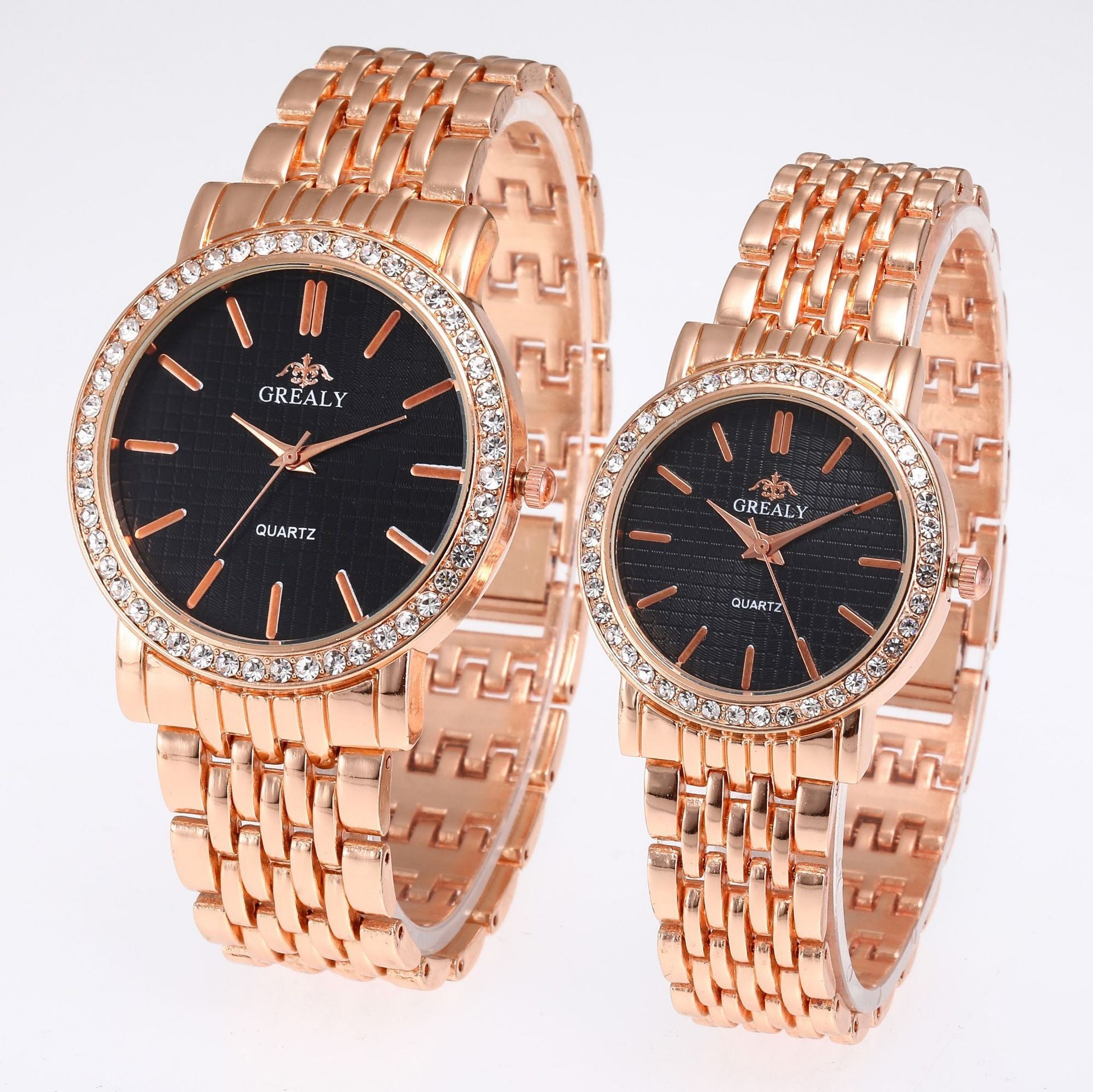Men's And Women's Simple Casual Quartz Watch With Steel Strap And Diamond - FASHIONKULTUR