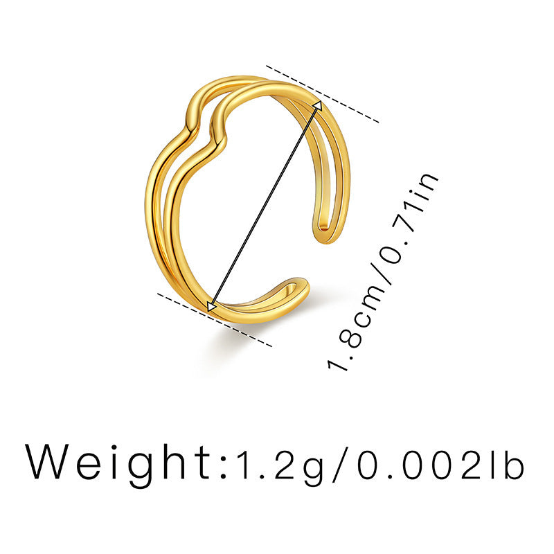 Copper Plating 18K Real Gold Ring - FASHIONKULTUR