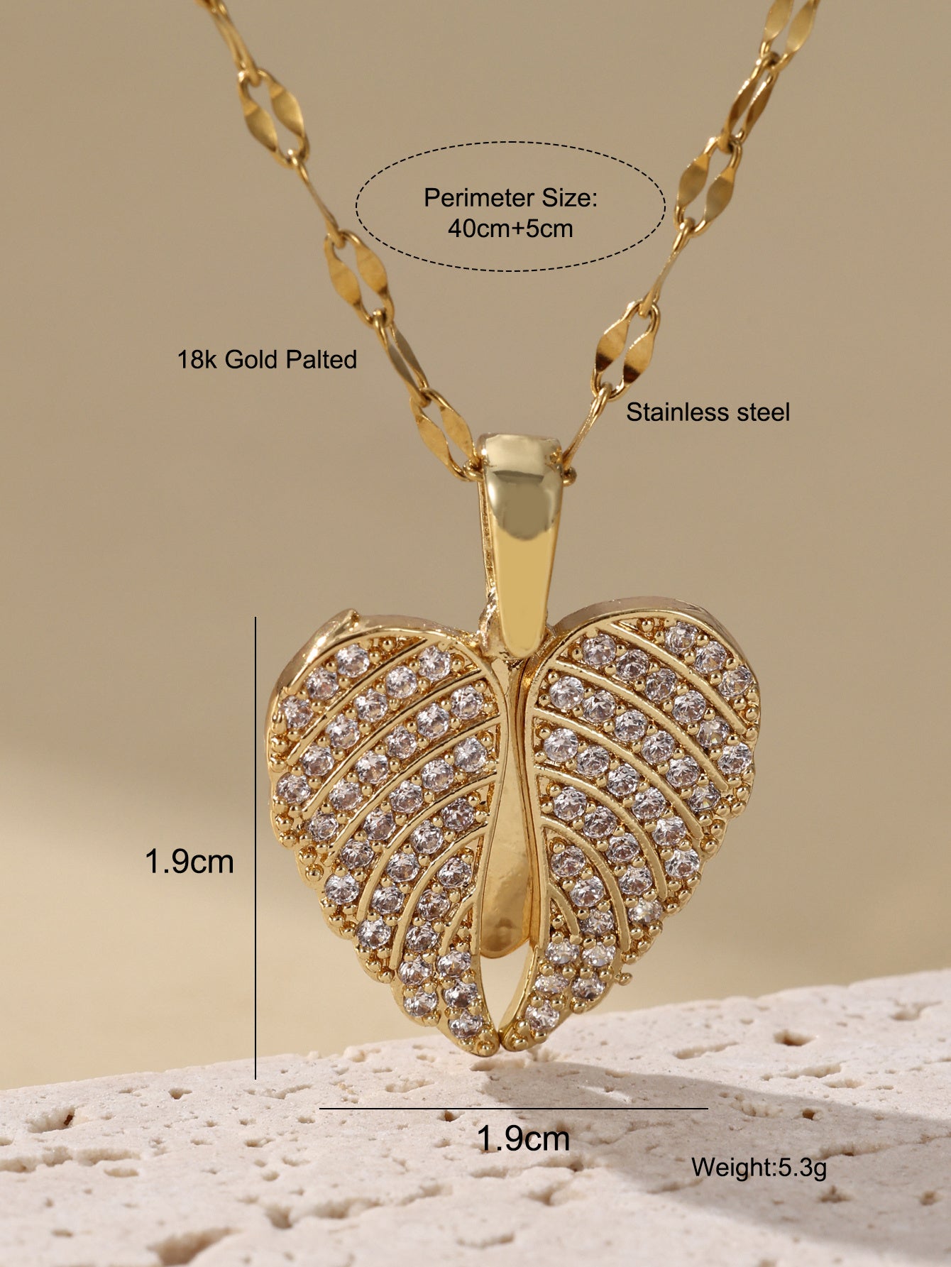 Personalized Open Close Love Necklace Creative Peach Heart Wings Collar Chain Micro Inlaid Zircon Stone Can Open Close - FASHIONKULTUR