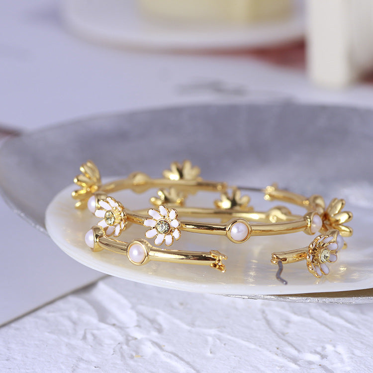 Fashion Jewelry Fashion Mori Series Enamel Daisy Flower Mosaic - FASHIONKULTUR