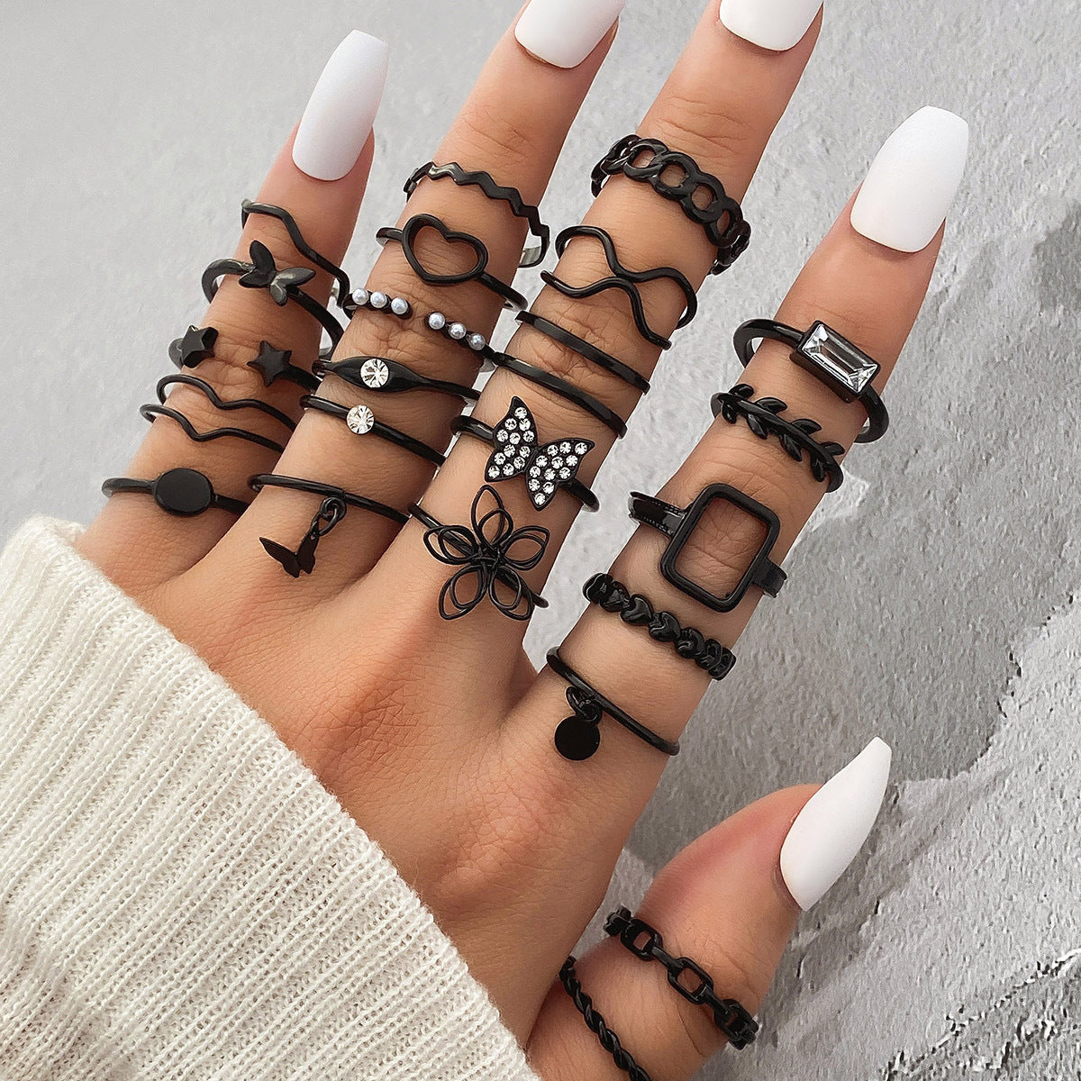 Ring Female Niche Senior Knuckle Ring 23 Pieces Suit - FASHIONKULTUR