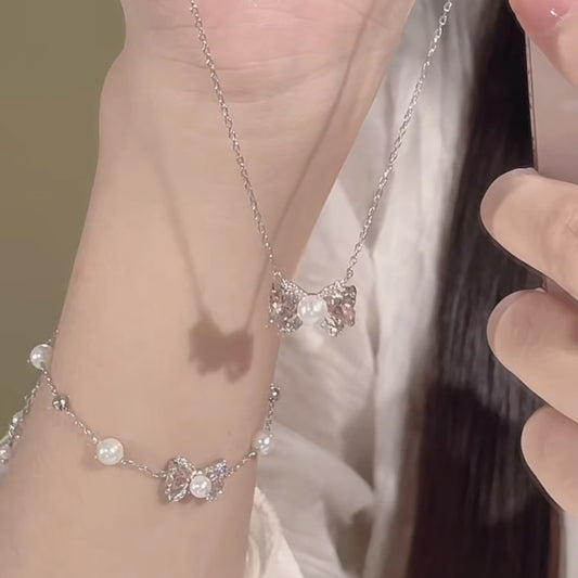 Bow Pearl Bracelet Sweet Light Luxury Ins Style - FASHIONKULTUR