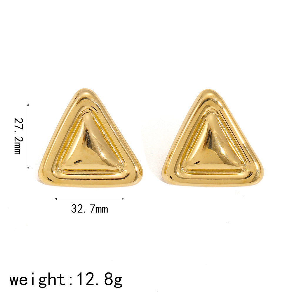 Triangle Earrings Women's Fashion Stainless Steel - FASHIONKULTUR